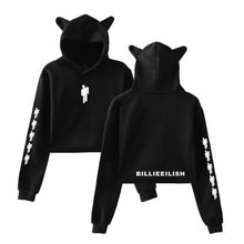 Load image into Gallery viewer, Billie Eilish Hoodie Women Sexy Cat Ear Sweatshirt Fashion Trend Cat Crop Top Hot Sale Kpop Kawaii Harajuku Hoodies Sweatshirt