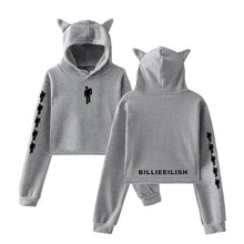 Load image into Gallery viewer, Billie Eilish Hoodie Women Sexy Cat Ear Sweatshirt Fashion Trend Cat Crop Top Hot Sale Kpop Kawaii Harajuku Hoodies Sweatshirt