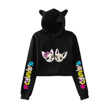 Load image into Gallery viewer, New Korean Style Casual Femme Long-sleeved Short Cat Ears Pullovers Sweatshirts 2019 Autumn Women Tic Tok Hooded Sweatshirts