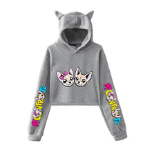 Load image into Gallery viewer, New Korean Style Casual Femme Long-sleeved Short Cat Ears Pullovers Sweatshirts 2019 Autumn Women Tic Tok Hooded Sweatshirts