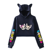 Load image into Gallery viewer, New Korean Style Casual Femme Long-sleeved Short Cat Ears Pullovers Sweatshirts 2019 Autumn Women Tic Tok Hooded Sweatshirts