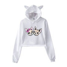 Load image into Gallery viewer, New Korean Style Casual Femme Long-sleeved Short Cat Ears Pullovers Sweatshirts 2019 Autumn Women Tic Tok Hooded Sweatshirts