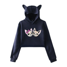 Load image into Gallery viewer, New Korean Style Casual Femme Long-sleeved Short Cat Ears Pullovers Sweatshirts 2019 Autumn Women Tic Tok Hooded Sweatshirts