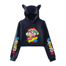 Load image into Gallery viewer, New Korean Style Casual Femme Long-sleeved Short Cat Ears Pullovers Sweatshirts 2019 Autumn Women Tic Tok Hooded Sweatshirts